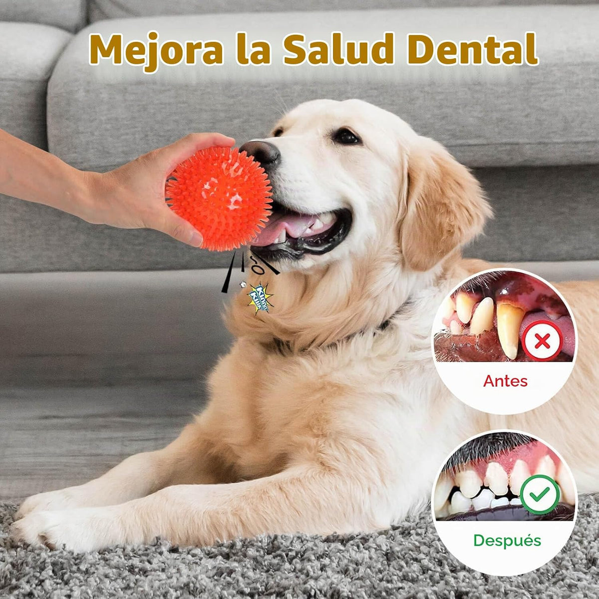 petizer Paquete de 2 pelotas chirriantes de juguete para perros de...