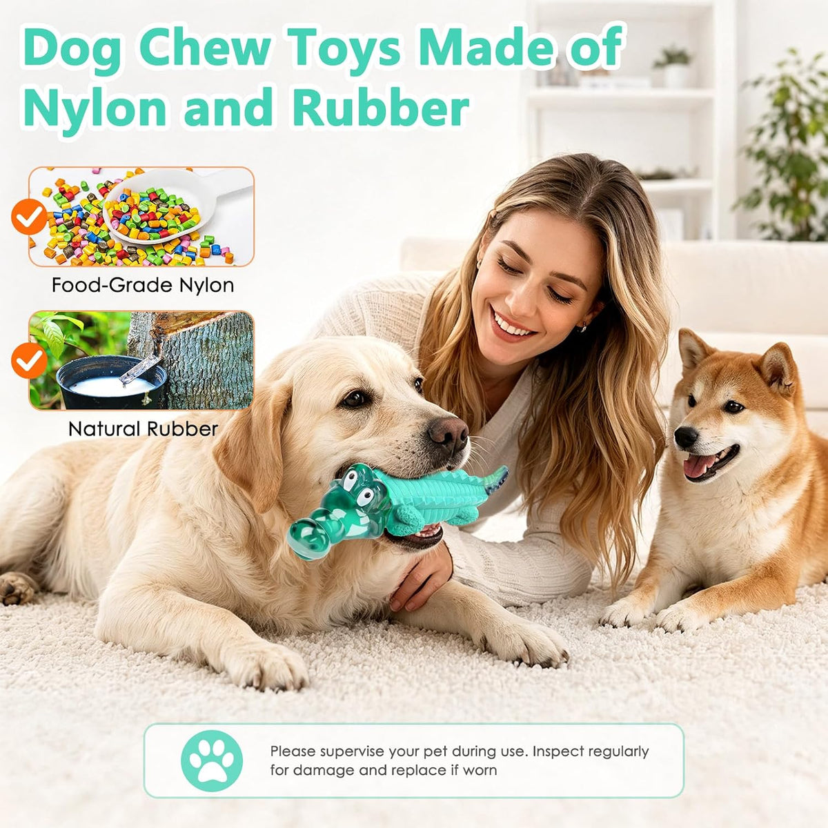 Fuufome - Juguetes masticables para perros masticadores moderados,...