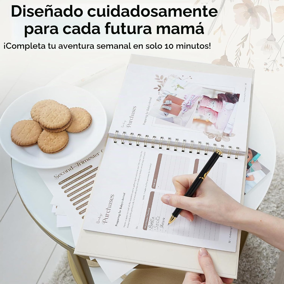 Pinkify It Diario de embarazo para madres primerizas, libro de recu...