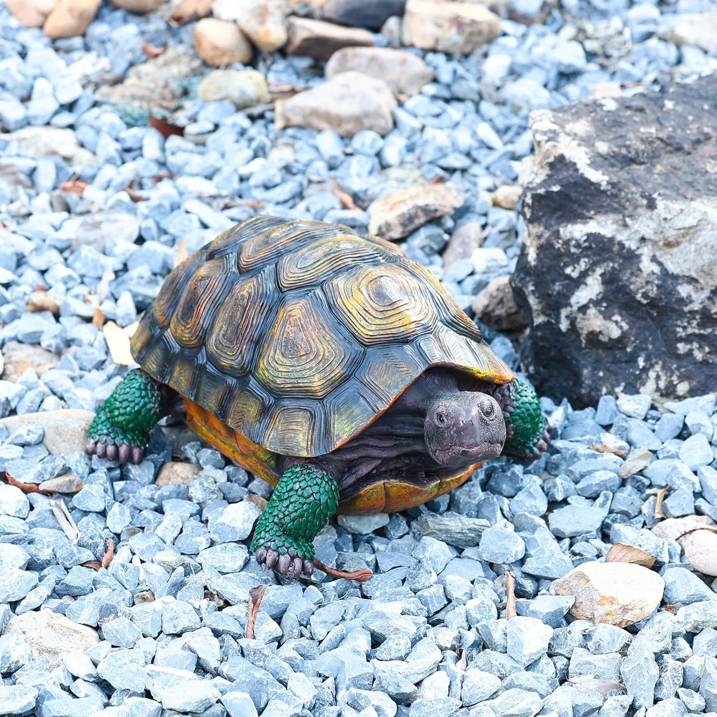 Sdeetesamjun Estatua de tortuga, escultura de jardín de resina para...