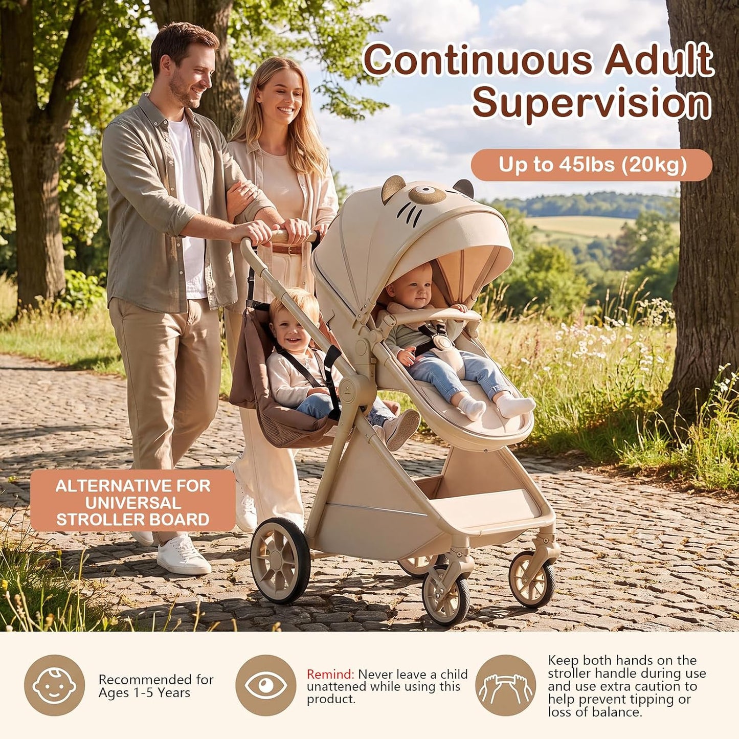 Hamaca de cochecito extra para niños pequeños, alternativa para tab...