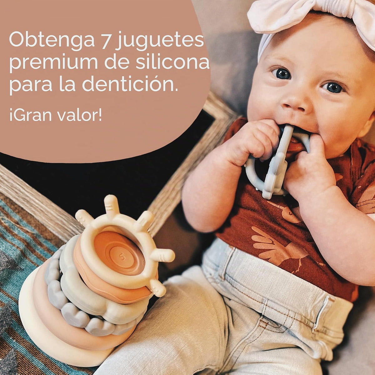 Moonkie Stacks of Circles - Juguete de Dentición Suave | Juguete de...