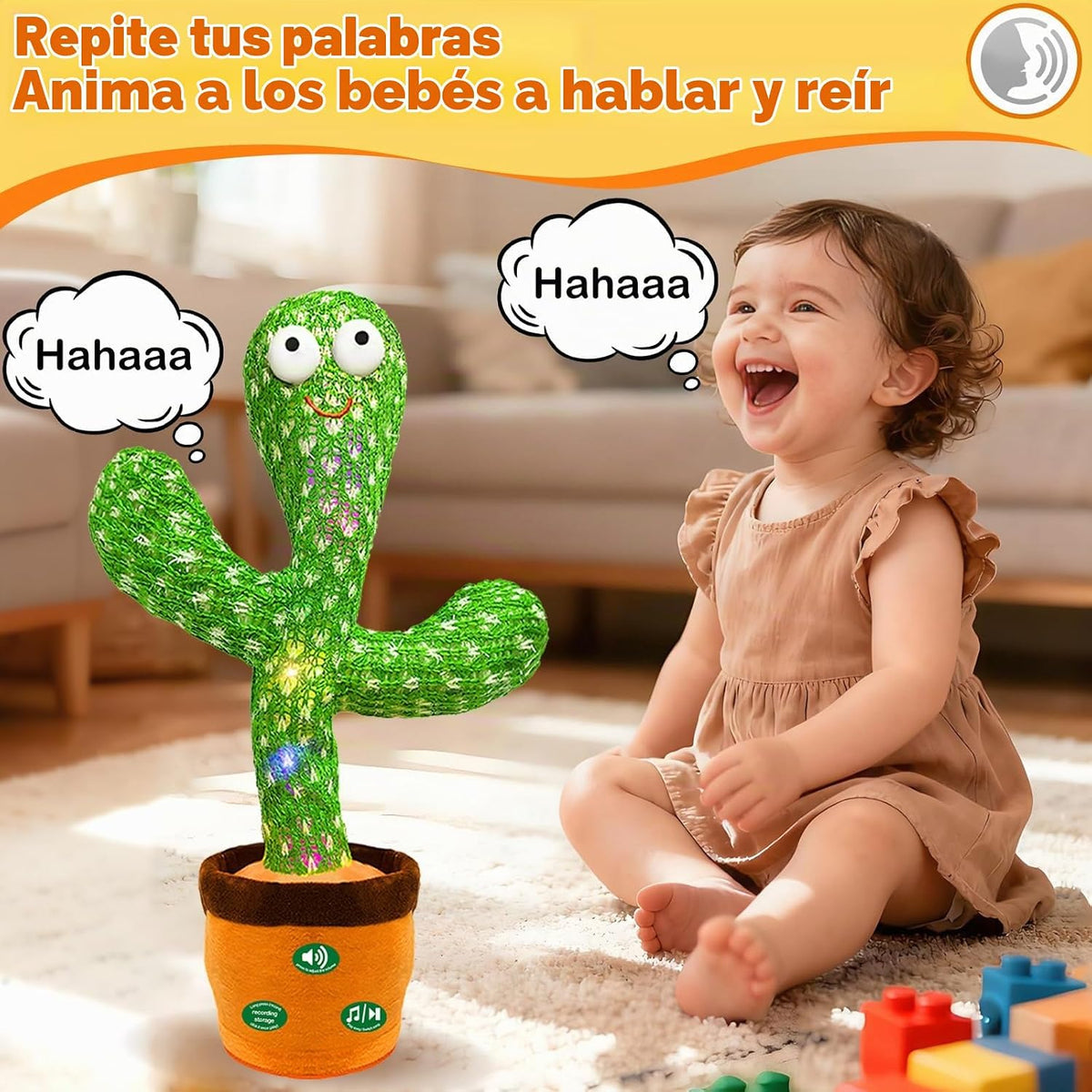 Hunfur Juguete recargable de cactus parlante y bailarín, repite lo...