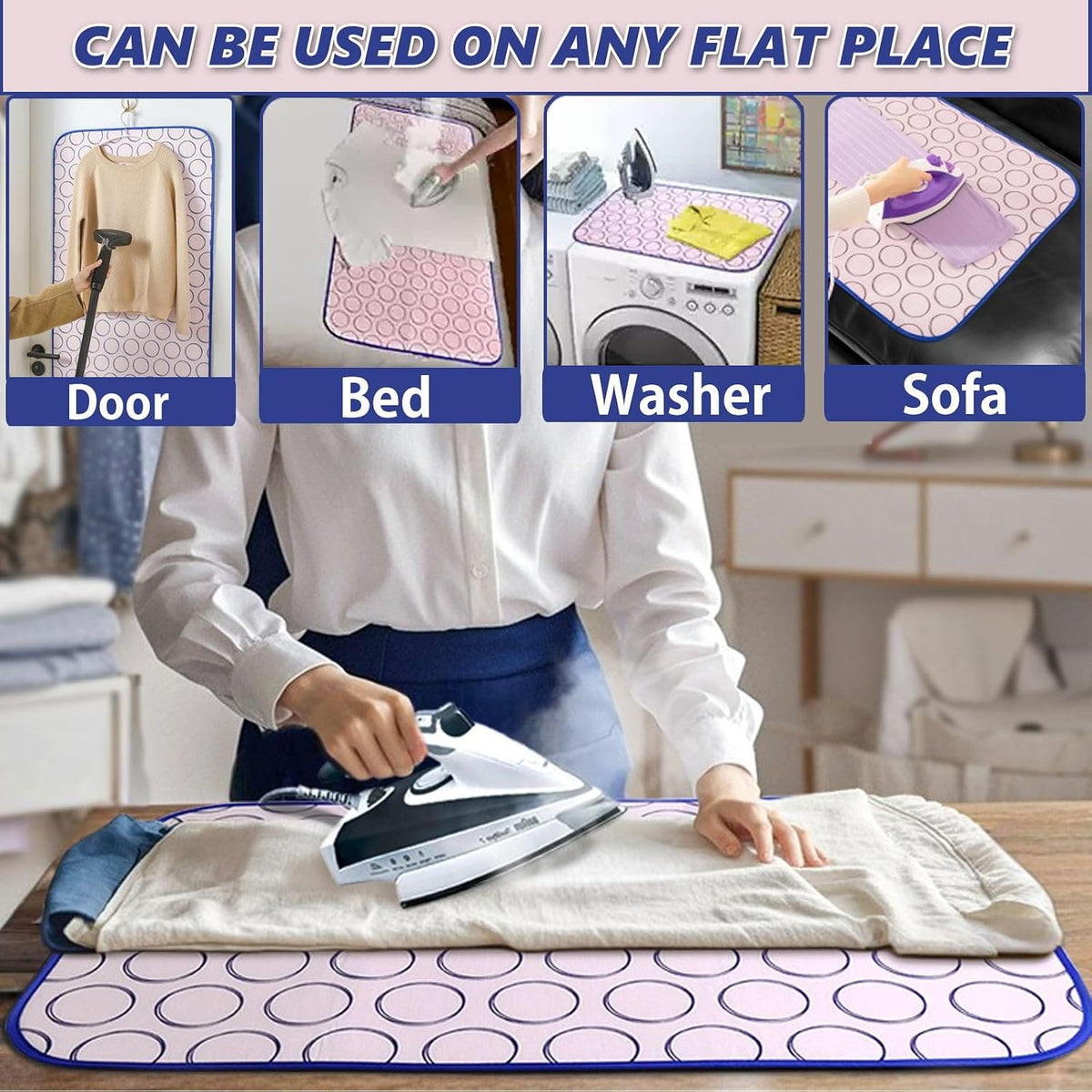 Alfombrilla de planchar portátil para mesa, almohadilla de planchar...
