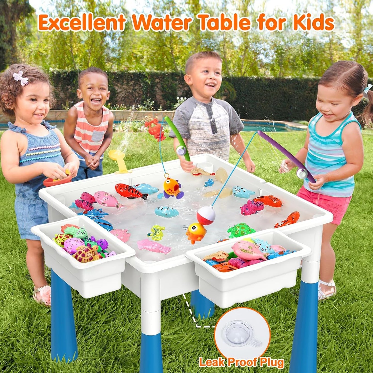 Juego de mesa de actividades 7 en 1 y 4 sillas STEM para niños de 3...