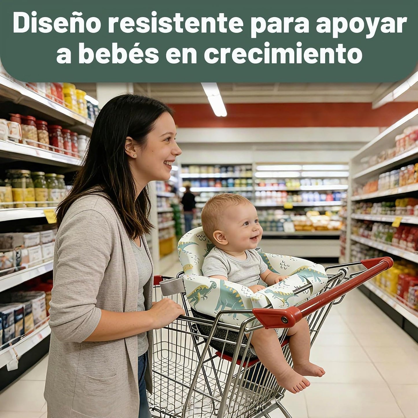Funda de asiento de carrito de compras para bebé niña y niño, funda...