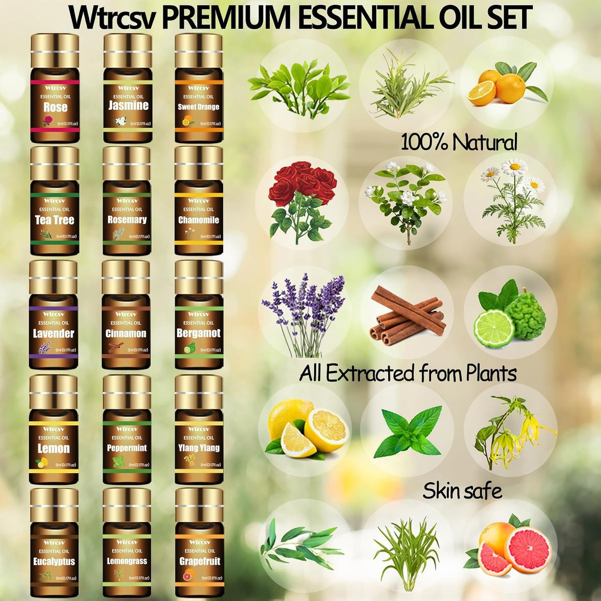 Wtrcsv Juego de aceites esenciales \u2013 Los 15 mejores aromas par...