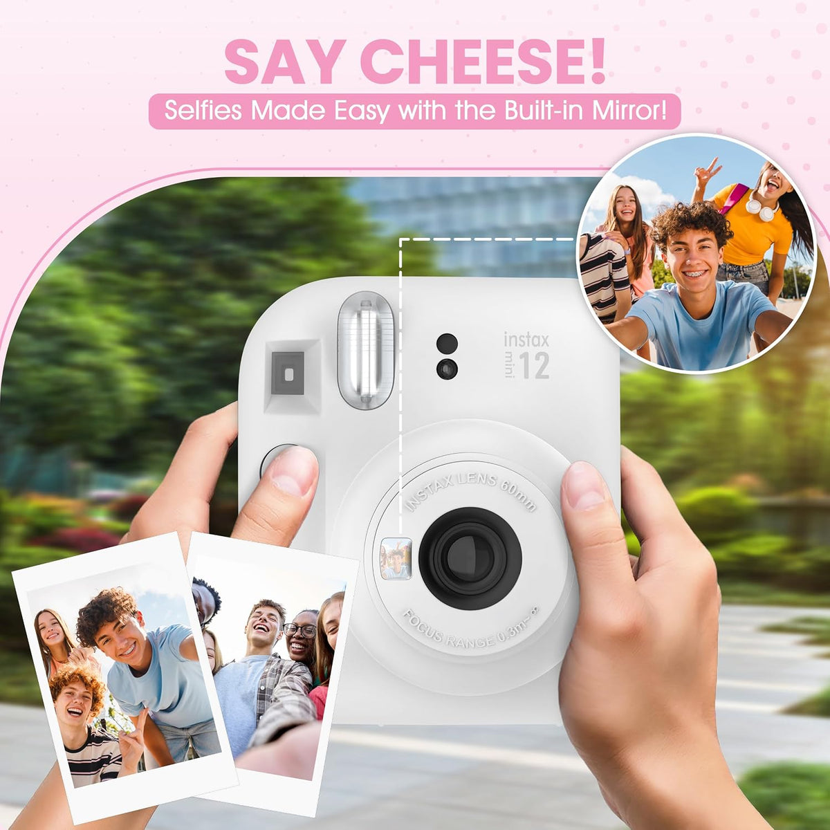 Fujifilm Cámara Instantánea Instax Mini 12 Blanco Arcilla + Estuche...