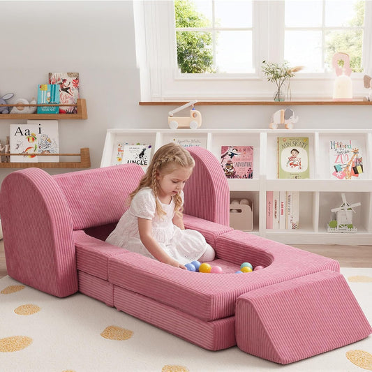 MeMoreCool Sofá para niños, sofá de juego modular de 10 piezas, fue...
