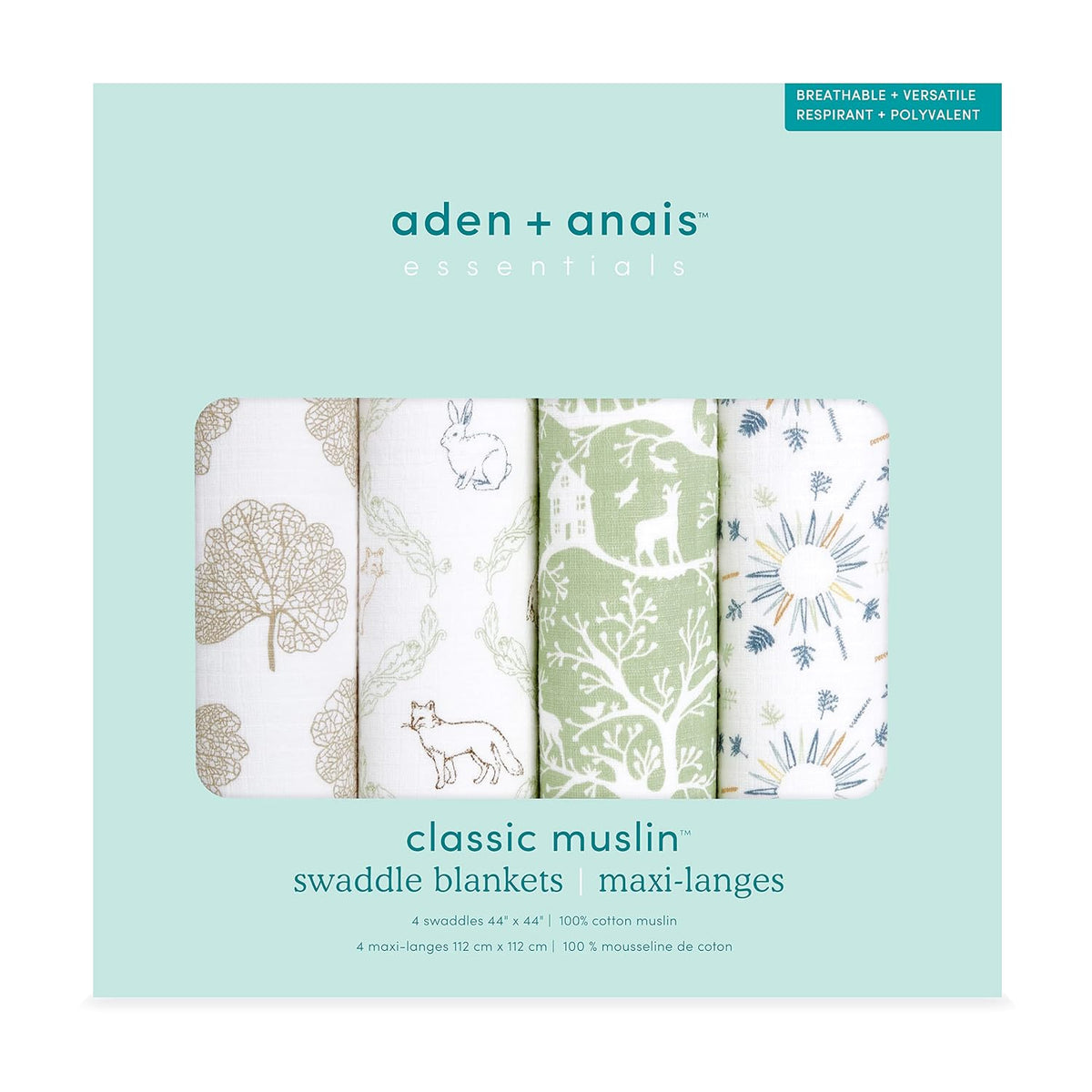 aden + anais Essentials - Mantas de muselina para envolver bebés ni...