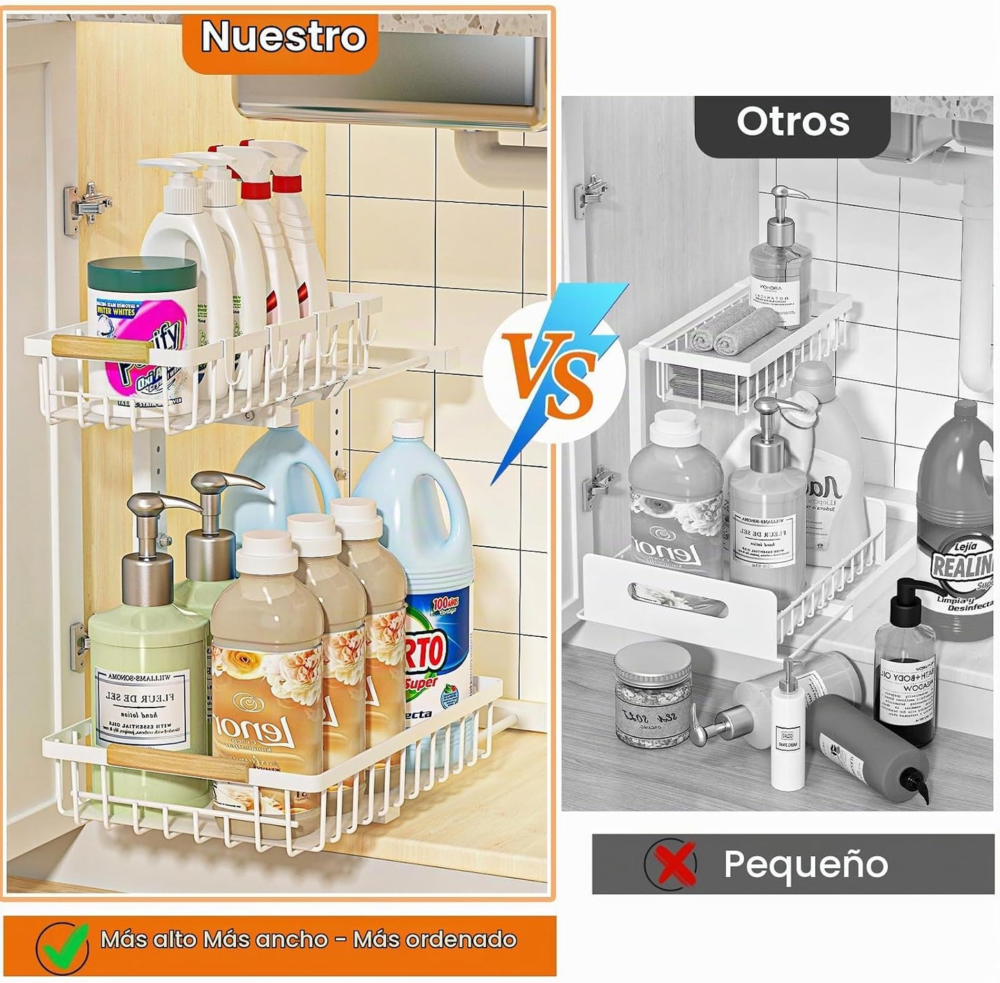REALINN Organizador Debajo del Fregadero, Organizadores Debajo del...