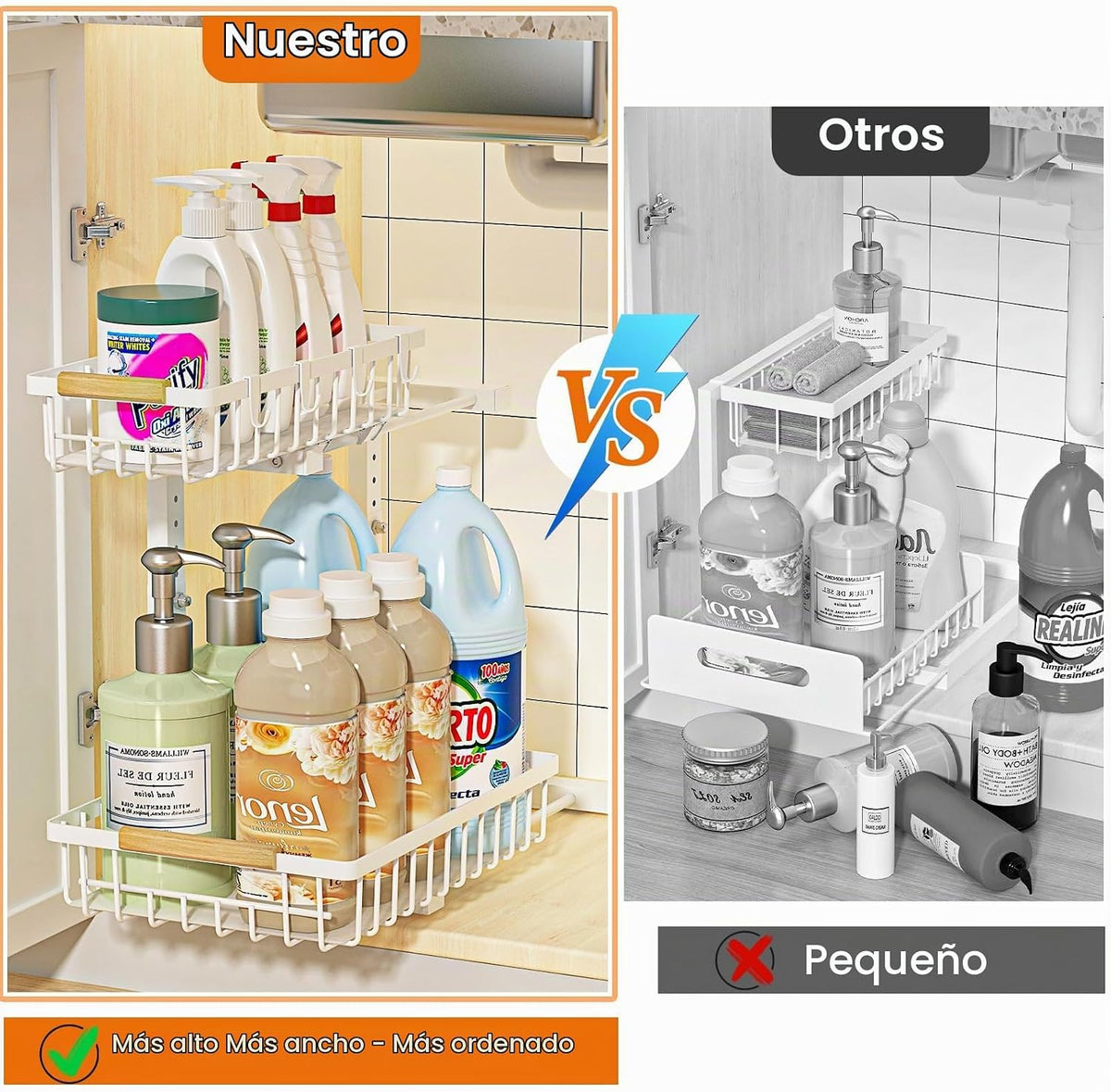 REALINN Organizador Debajo del Fregadero, Organizadores Debajo del...