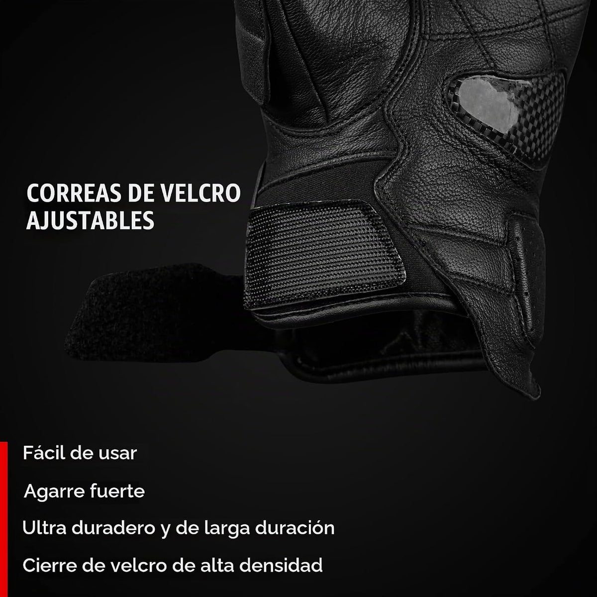 J.A.G. Guantes de Motocicleta de Piel para Hombre - Protección de N...