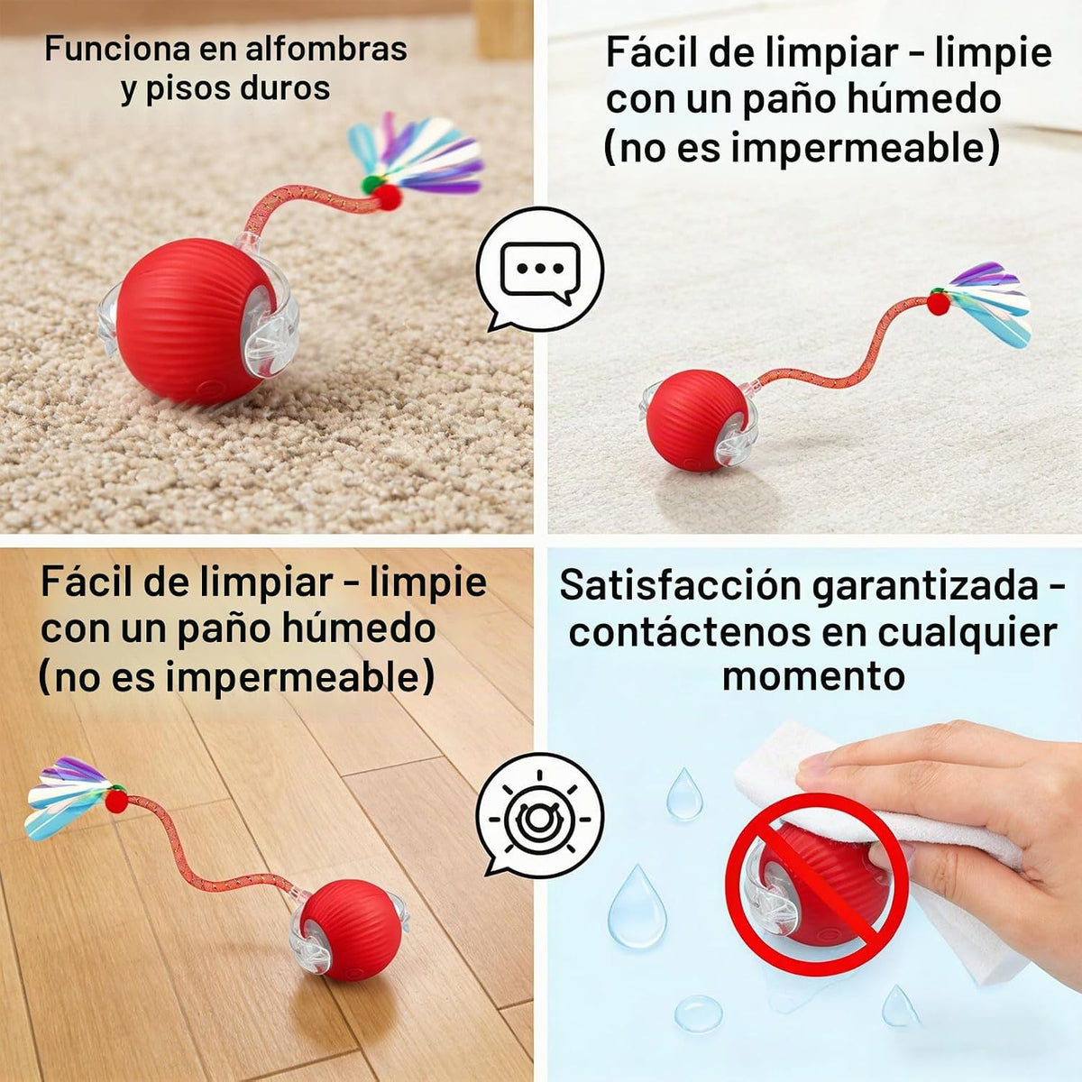 Yaruiguang Nuevo Juguete de Bola para Gatos Actualizado - Cola Rápi...