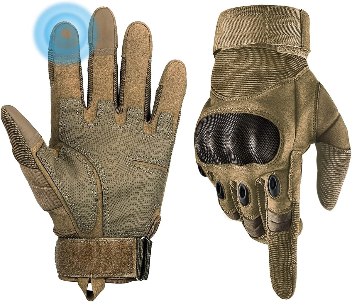 Liovoras Guantes tácticos para hombres, guantes de tiro y motocicle...