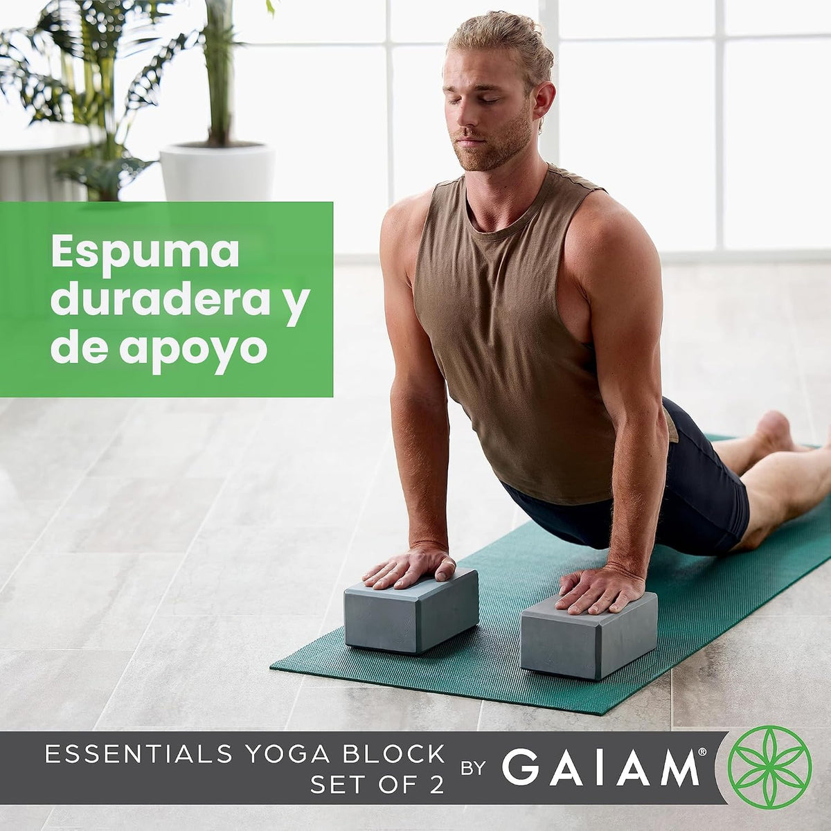 Gaiam Bloque de yoga \u2013 Espuma EVA sin látex \u2013 Superficie...