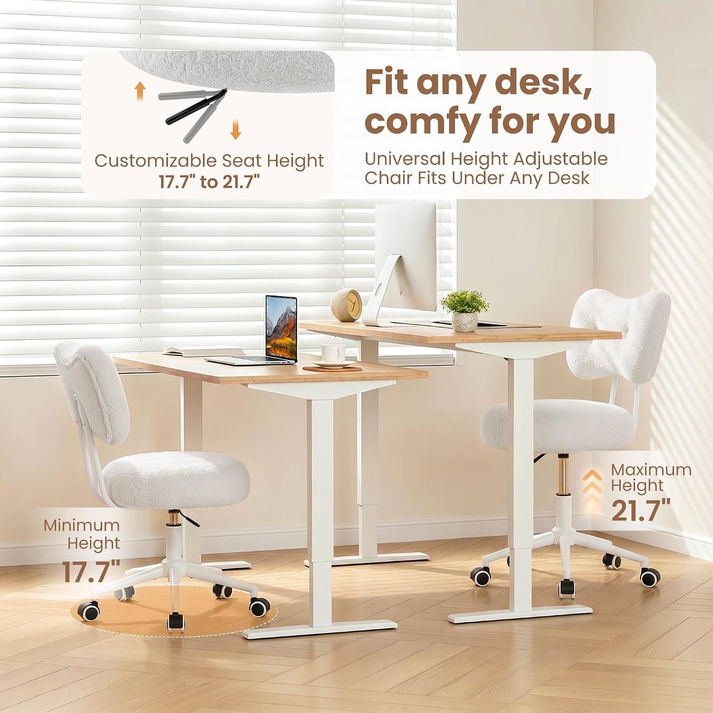 Silla de tocador pequeña con ruedas, cómoda silla de escritorio con...