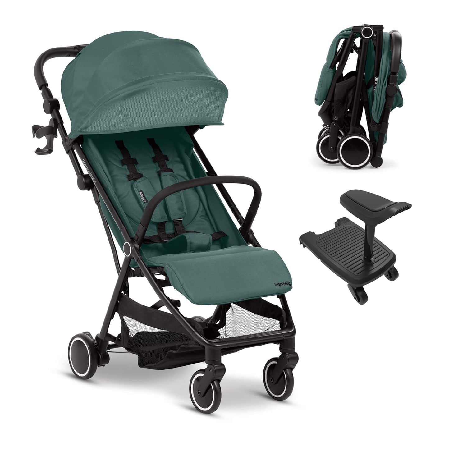 Ingenuity 3D Travelmate Pro - Cochecito de viaje ligero con tabla p...
