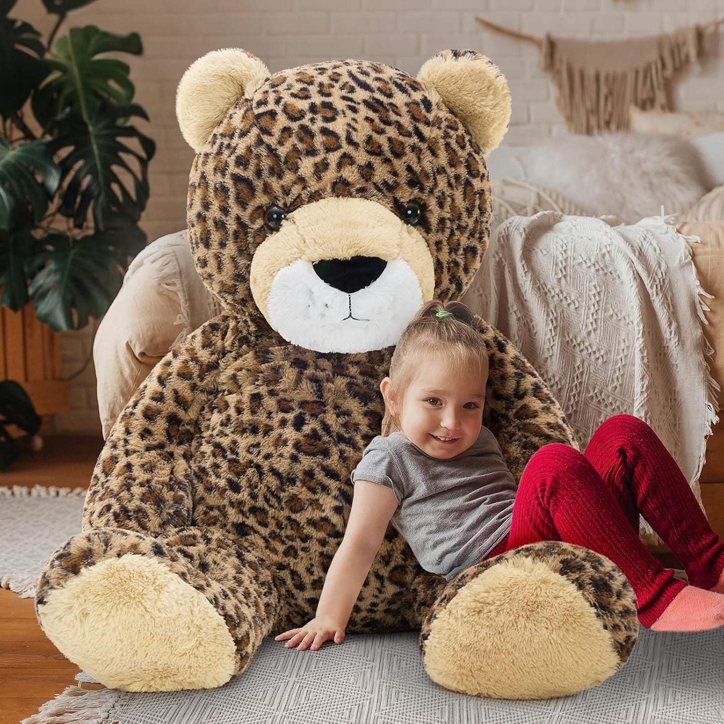 MaoGoLan Juguete de peluche de guepardo gigante de 51 pulgadas, alm...