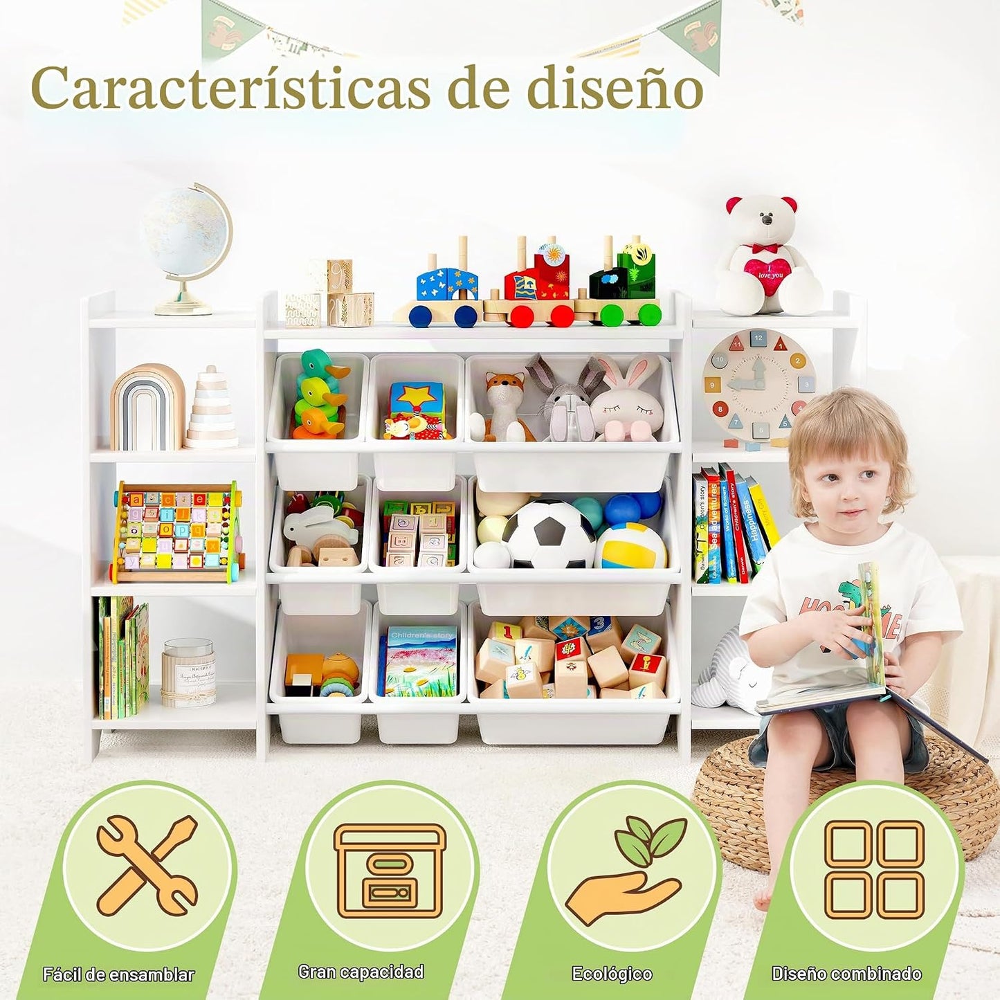 MallBest Estante organizador de almacenamiento de juguetes para niñ...