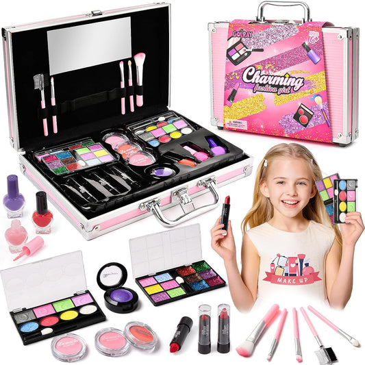 Golray - Kit de maquillaje infantil para niñas, juego de maquillaje...