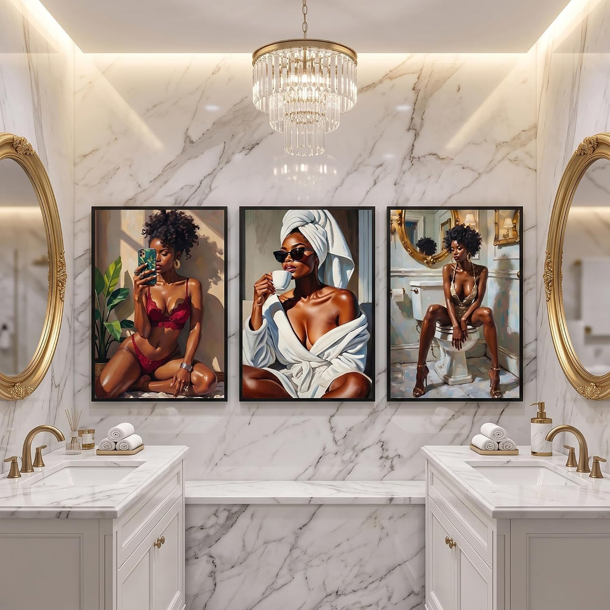 Pormipone Lienzo decorativo para pared de mujer afroamericana de 12...