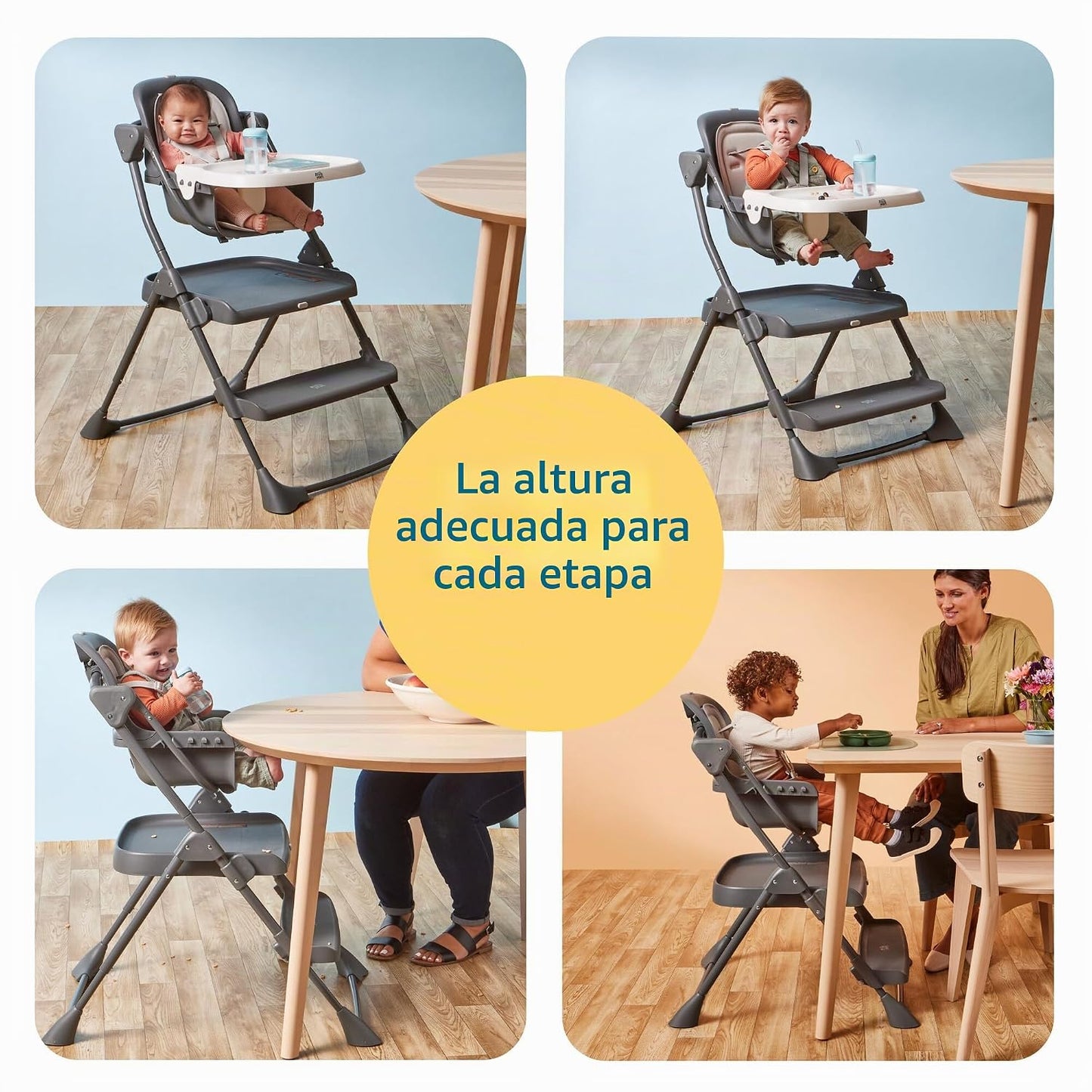 The First Years Torre y silla alta plegable para niños pequeños, si...