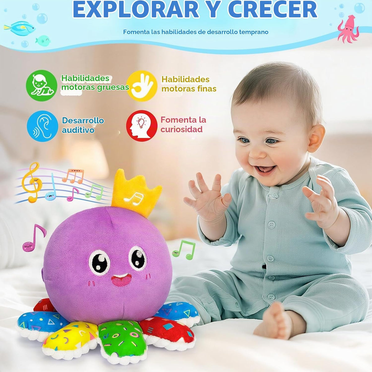 IJIGU Juguetes musicales para bebés de 6-12-18 meses, juguete de pu...