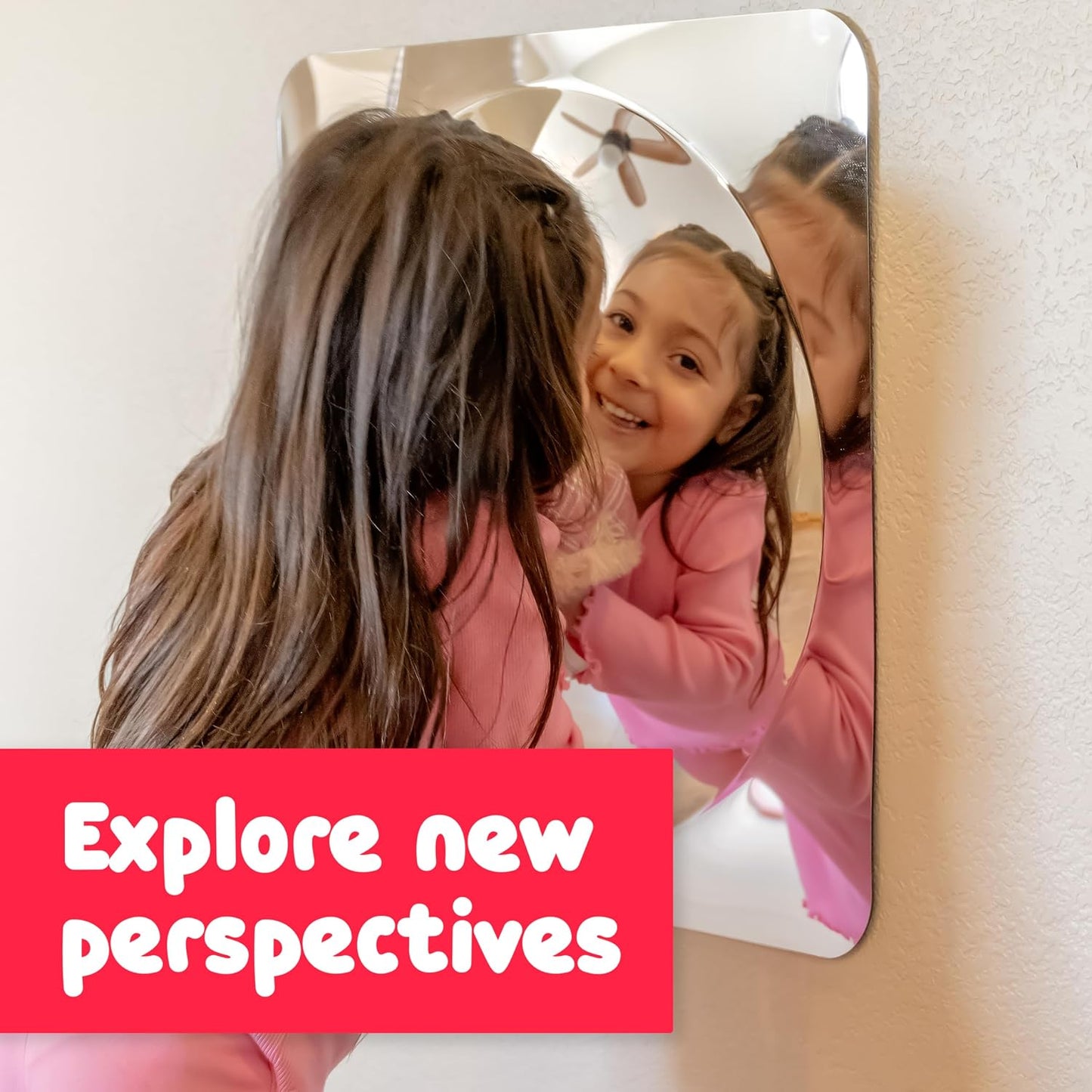 Spark &amp; Wow Espejo sensorial de pared para niños pequeños, gran...