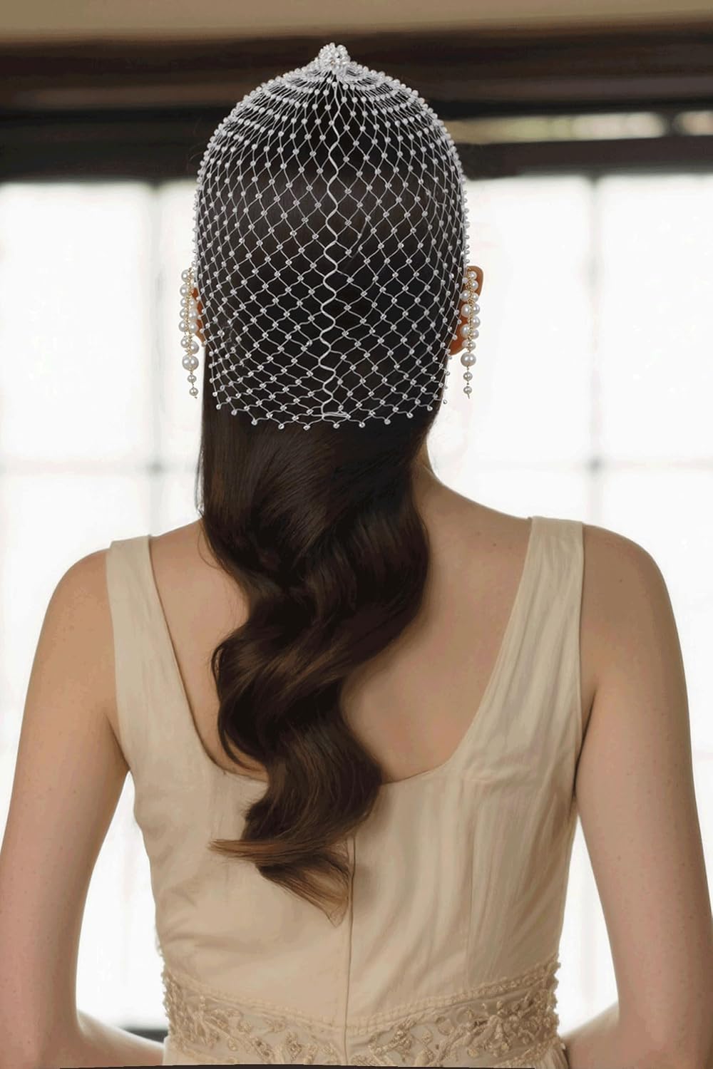 Coucoland Cubierta de pelo con cuentas de diamantes de imitación, e...