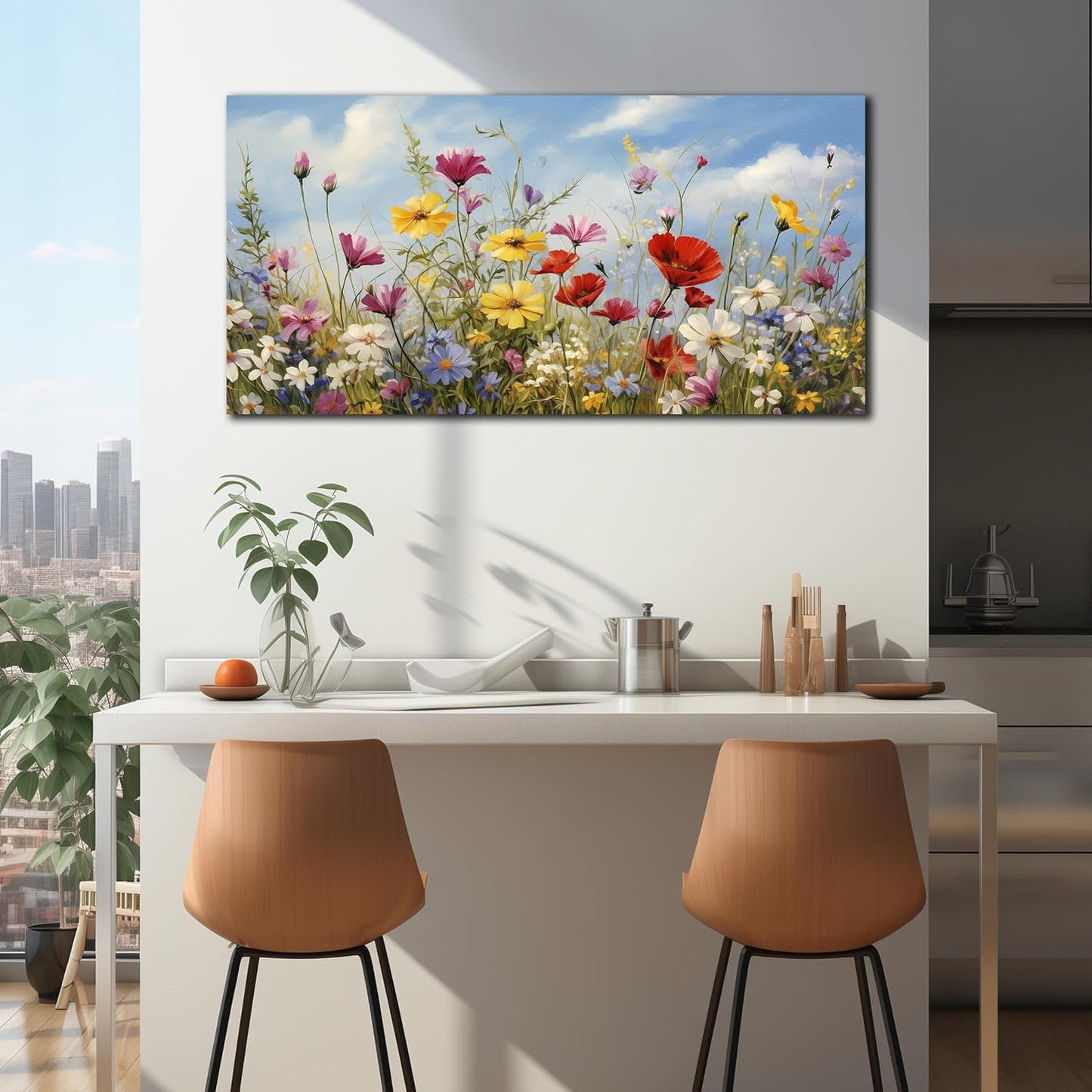 MDHKVPM Arte de pared de flores para dormitorio, adolescente, niña,...