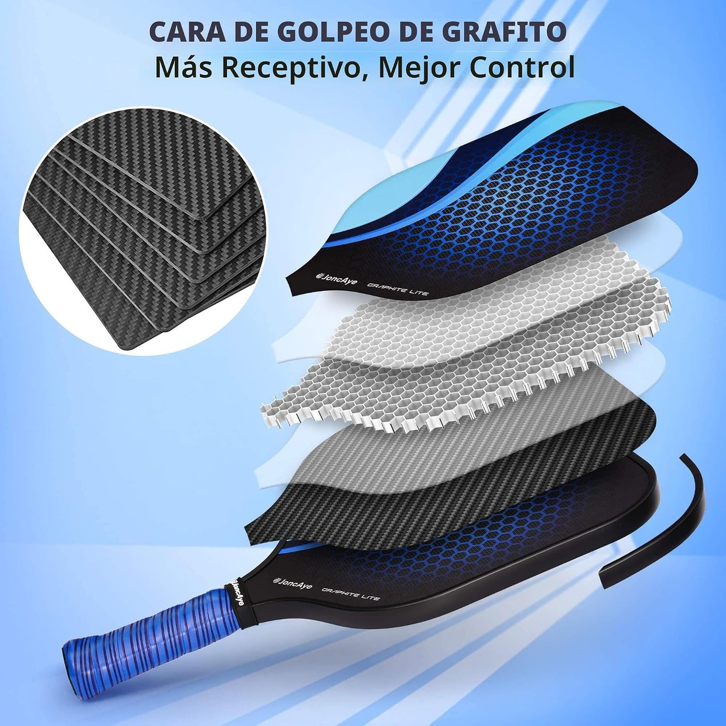 JoncAye Pickleball Paddles Juego de 4 o 2, raquetas de fibra de vid...