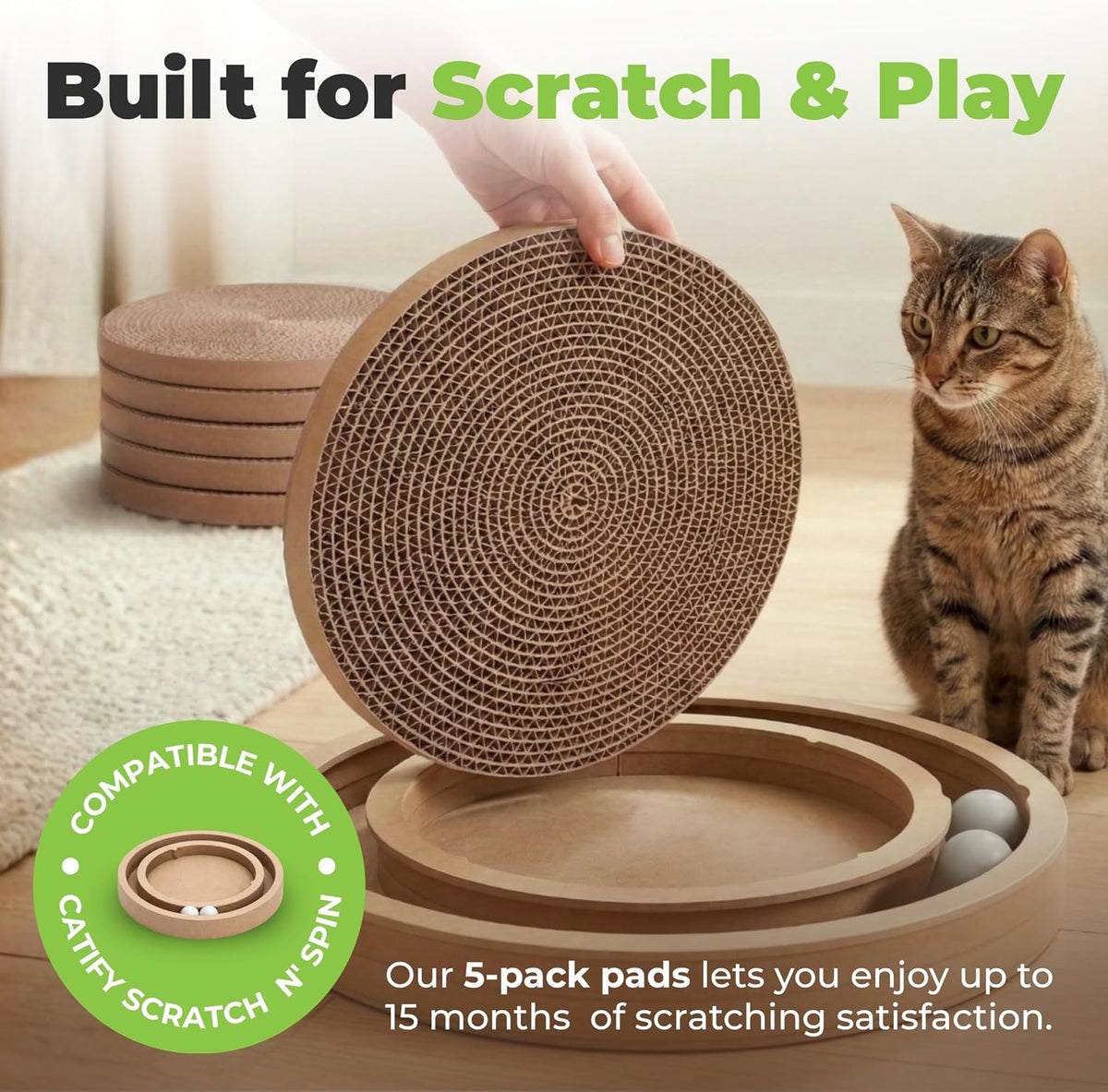 Best Pet Supplies Catify Rascador para Gatos, Rascadores Interactiv...