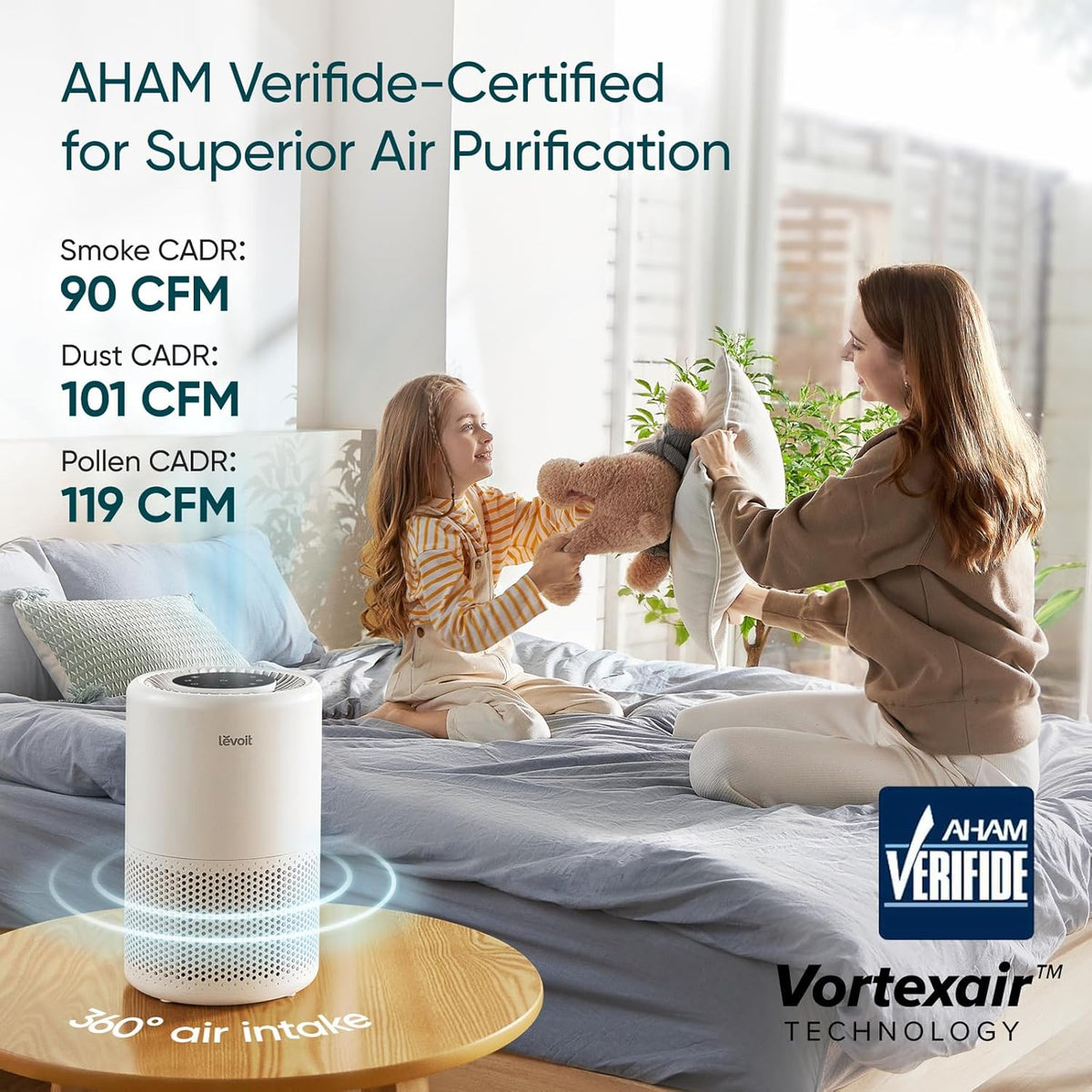 LEVOIT - Purificador de aire para dormitorio del hogar, control int...