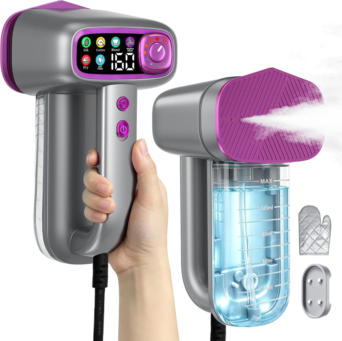 Vaporizador de mano para ropa, vapor de ropa de viaje para tela | T...