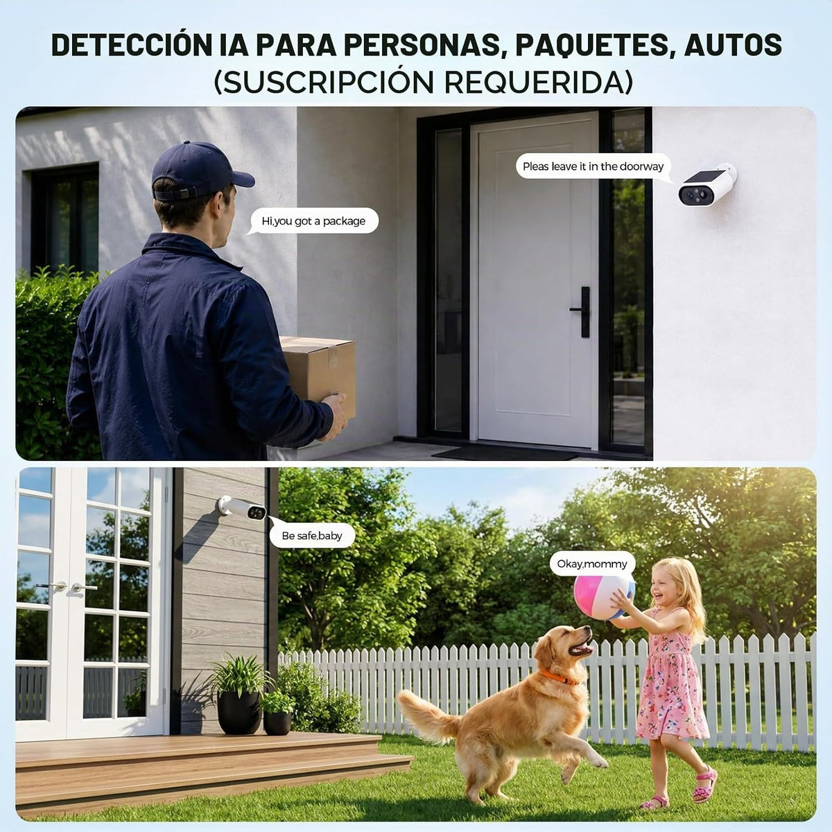 AlkiVision Cámaras de seguridad solares inalámbricas para exteriore...