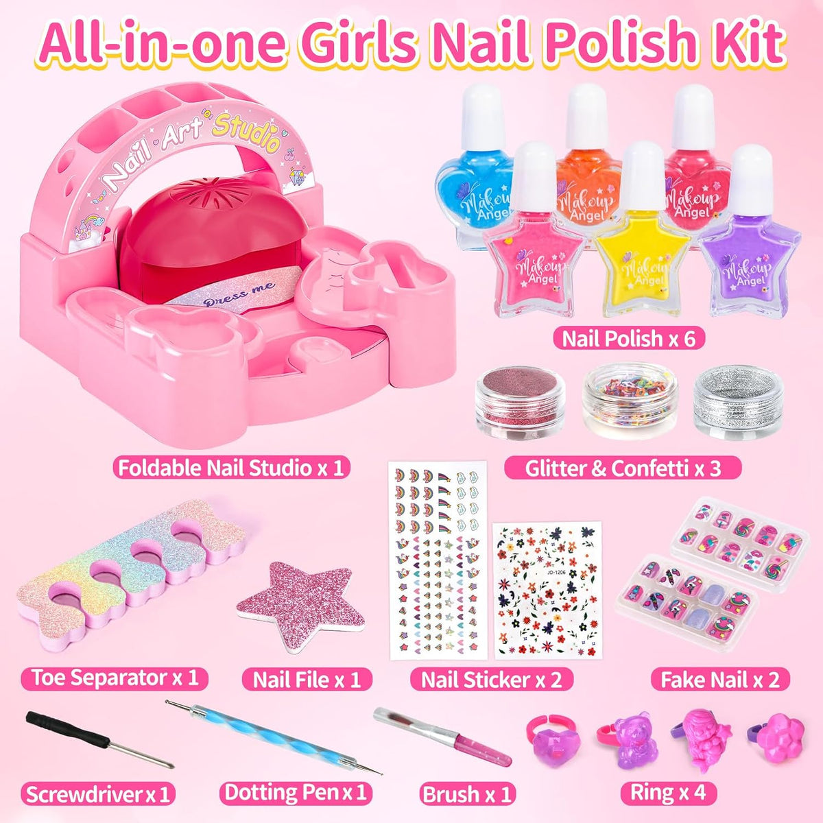 Set de Esmalte de Uñas Shemira para Niñas de 7 a 12 Años, Juguetes...