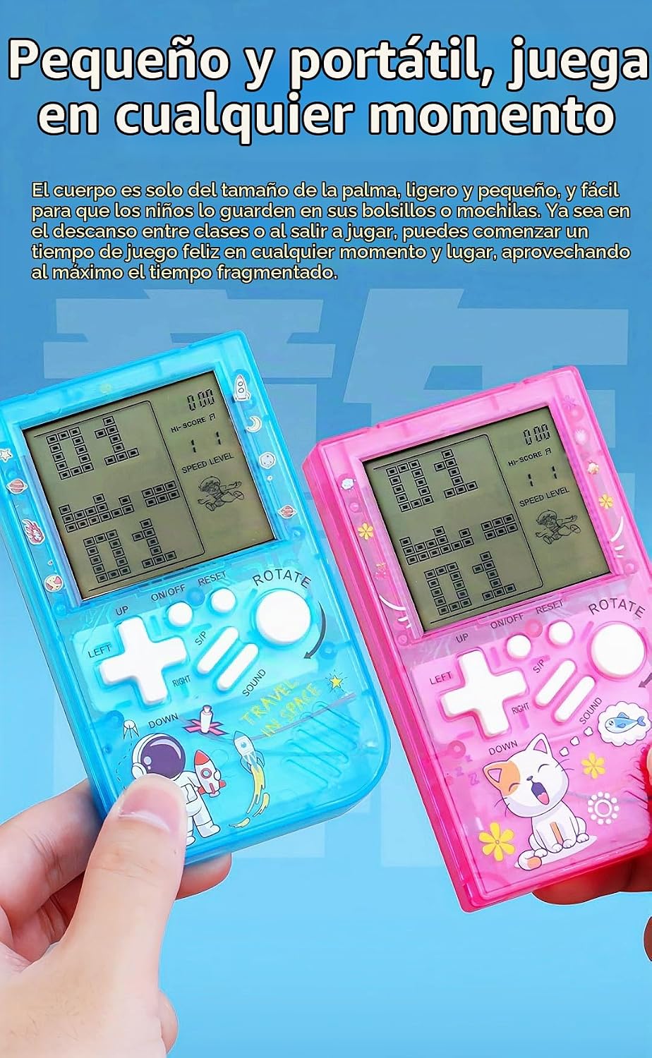 LZYCH Consola de juegos de ladrillo para niños, cuerpo transparente...