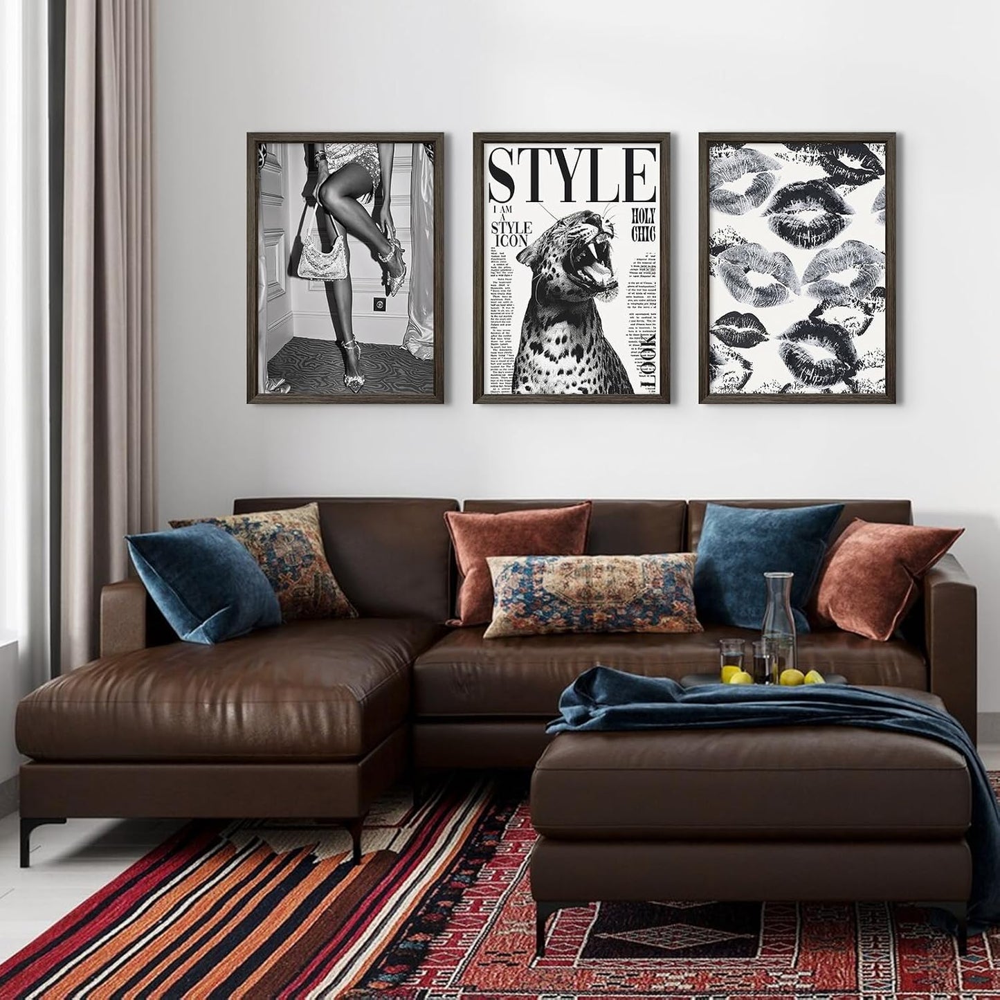 Arte de Pared de Leopardo de Moda Lienzo de Guepardo Blanco y Negro...