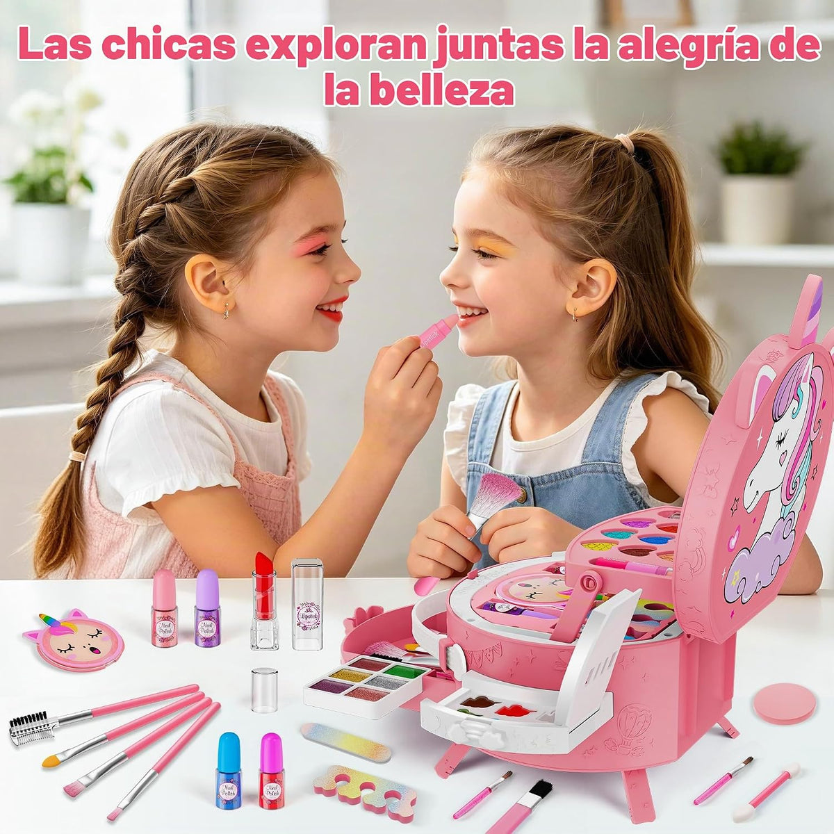 Kit de maquillaje de 59 piezas para niña, estuche de maquillaje lav...
