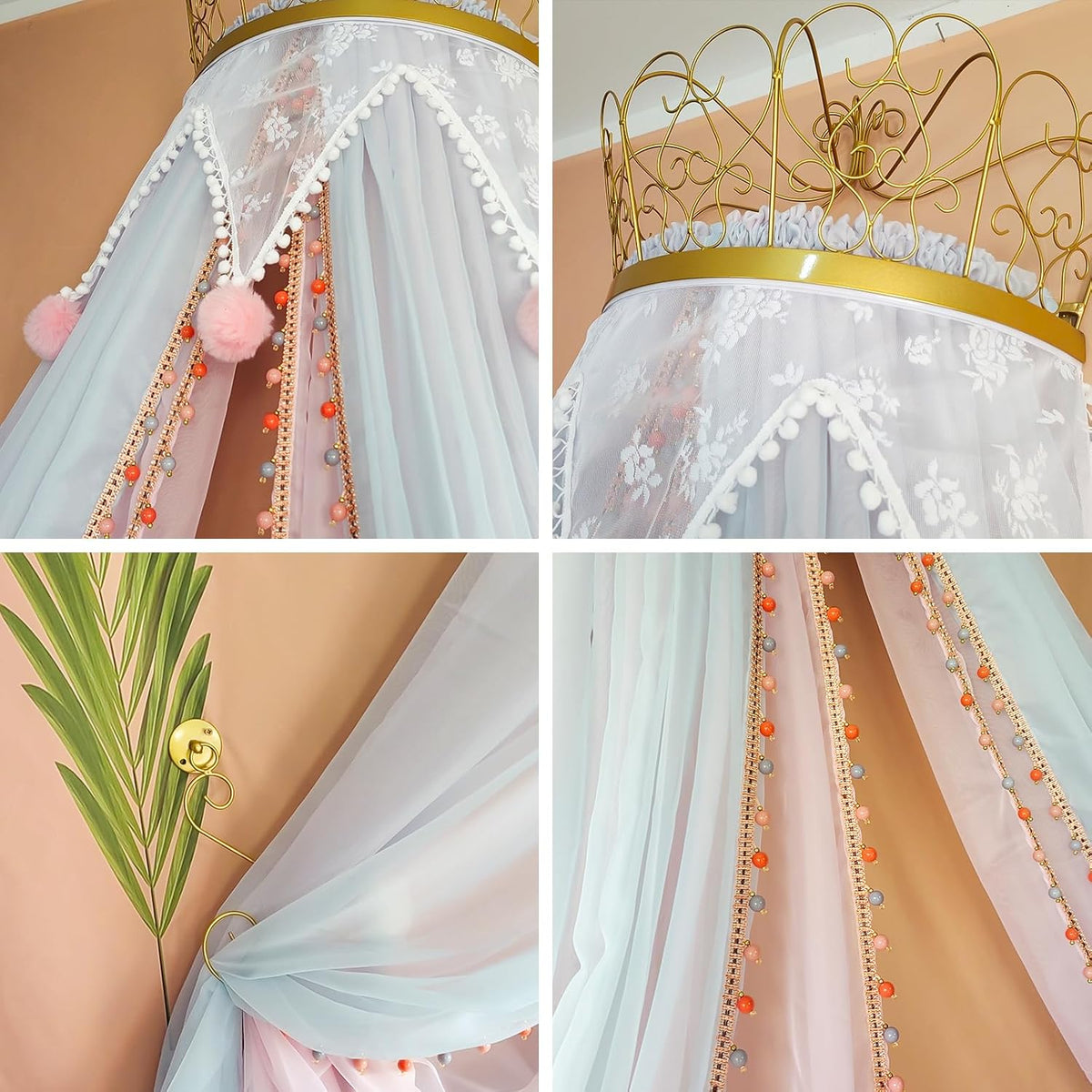 LIANGQIANJIN Dosel de cama para niñas, un dosel de cama de princesa...