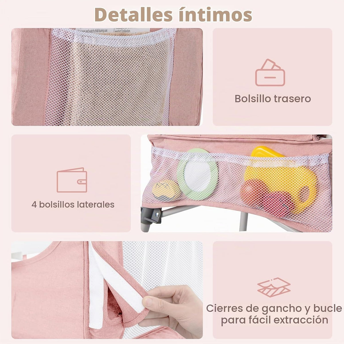 INFANS Silla alta para bebé, silla alta plegable portátil para bebé...