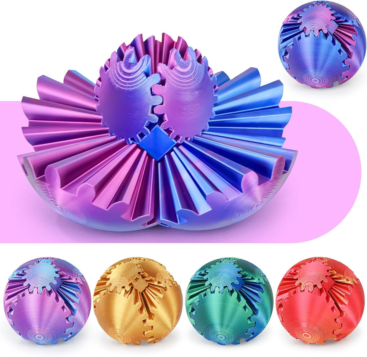 Cubo Juguete Fidget Bola de Engranajes Impreso en 3D, Juguetes Fidg...