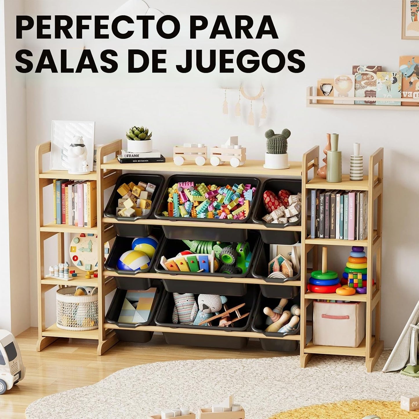 SpaceAid Organizador grande de almacenamiento de juguetes, 9 estant...