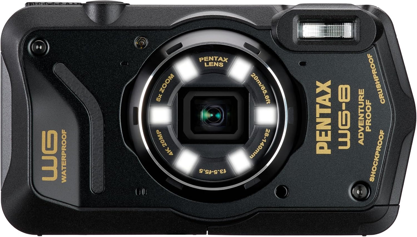 PENTAX WG-8 - Cámara de aventura negra para todo tipo de clima, con...