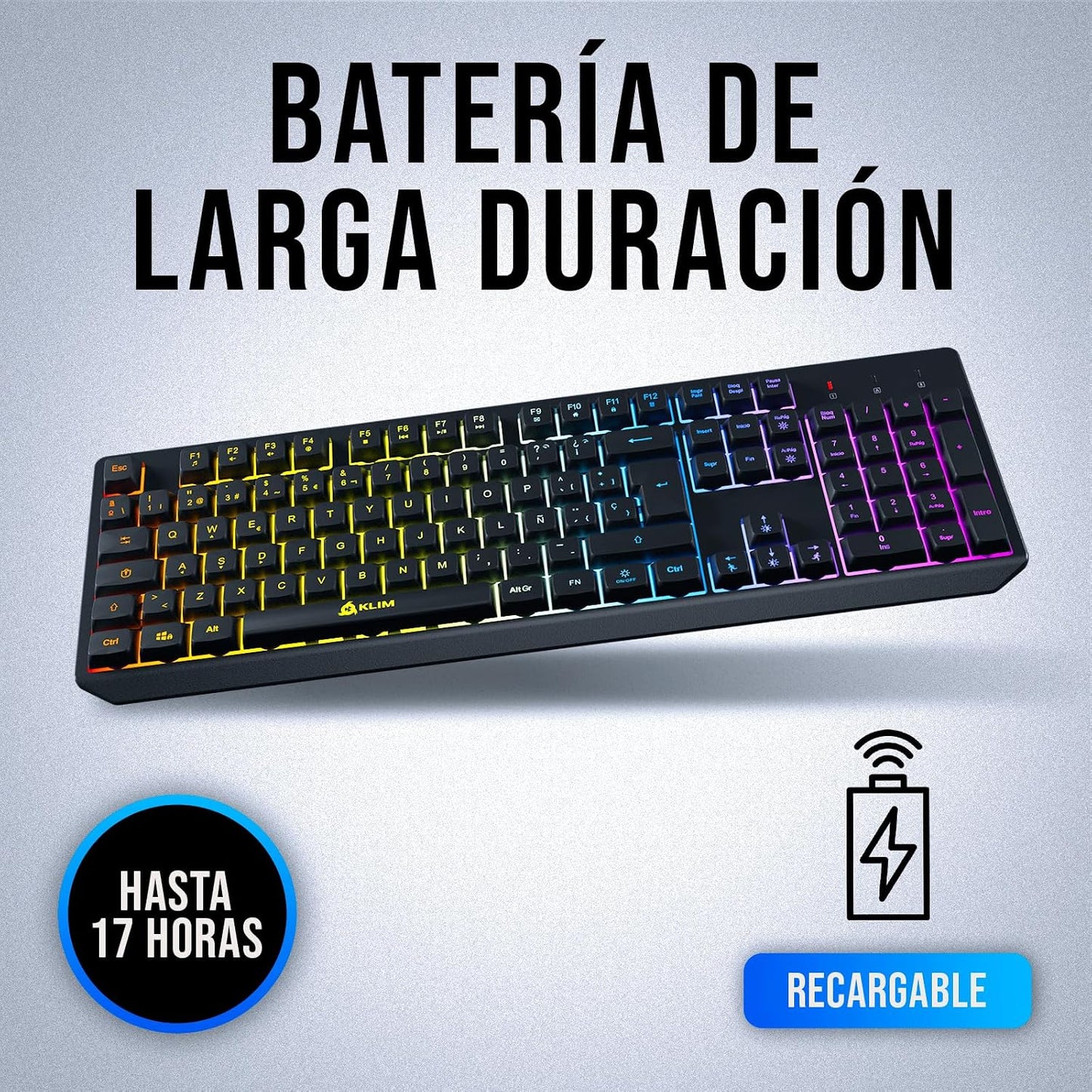 KLIM Chroma Teclado inalámbrico español (España), teclado inalámbri...