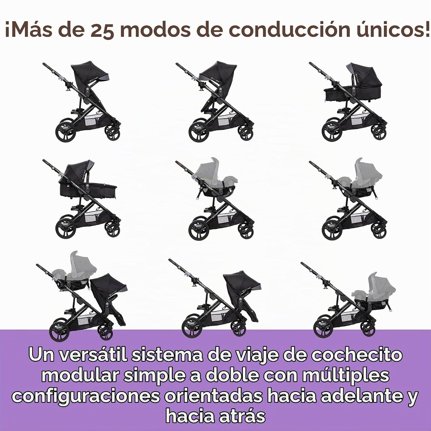 Baby Trend - Cochecito individual a doble y asiento de coche EZ-Lif...