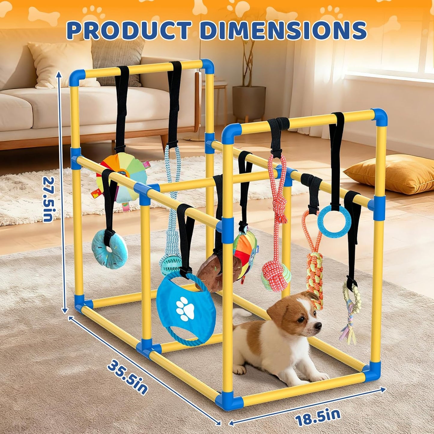 Gimnasio grande para cachorros y 10 juguetes colgantes para jugar e...