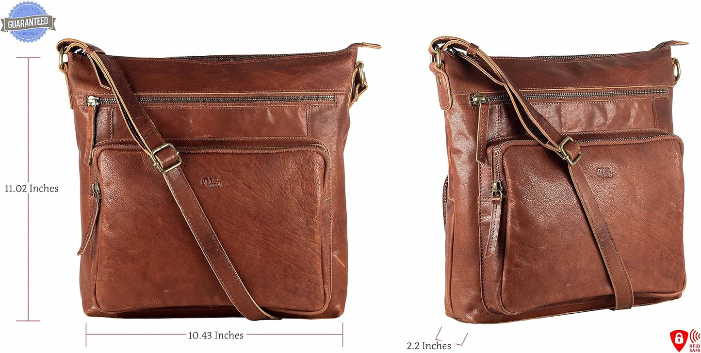 Mou Meraki Bolso cruzado de cuero genuino y bolsos - Bolso cruzado...