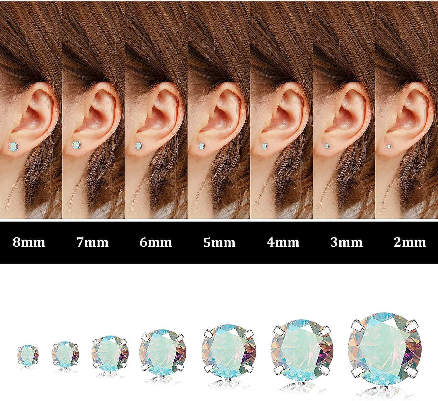Fansilver Pendientes hipoalergénicos de 0.71 oz con parte trasera p...